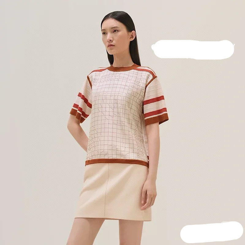 Herm* 25SS patchwork pattern sweater