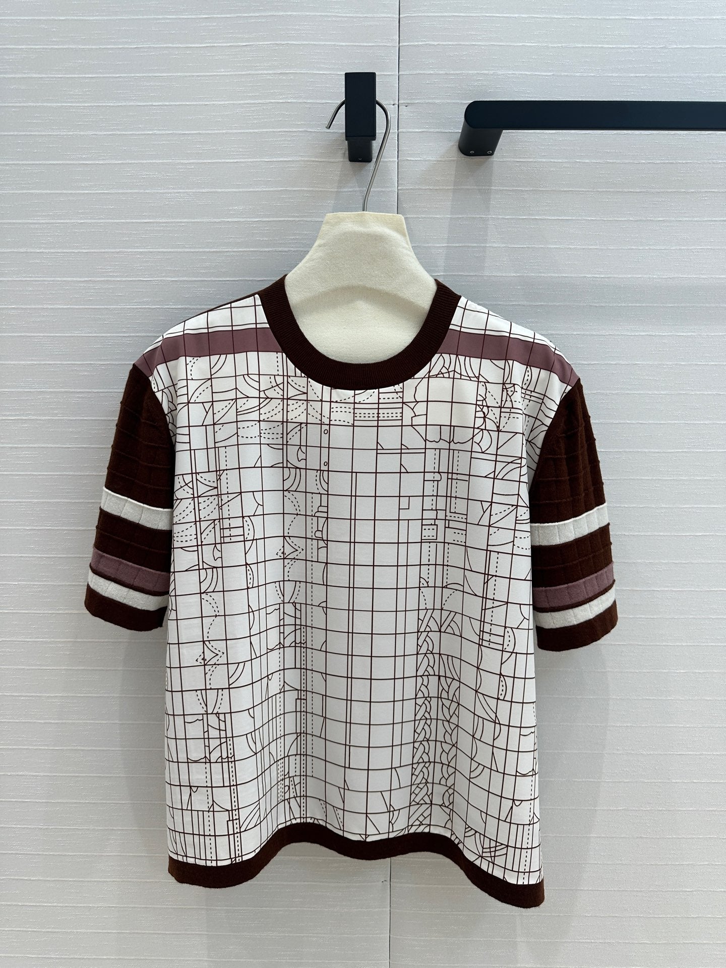 Herm* 25SS patchwork pattern sweater