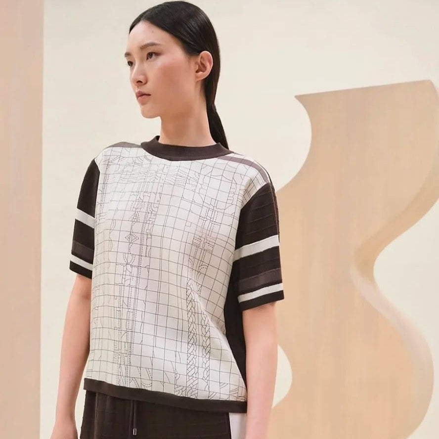 Herm* 25SS patchwork pattern sweater