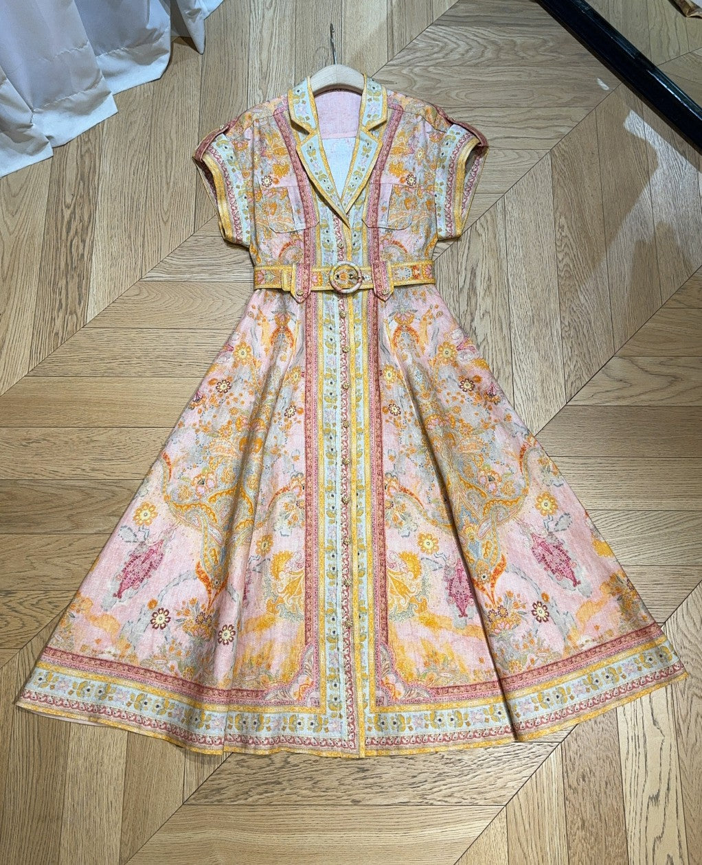 ZIMMERM* Multicolor Midi Shirt Dress