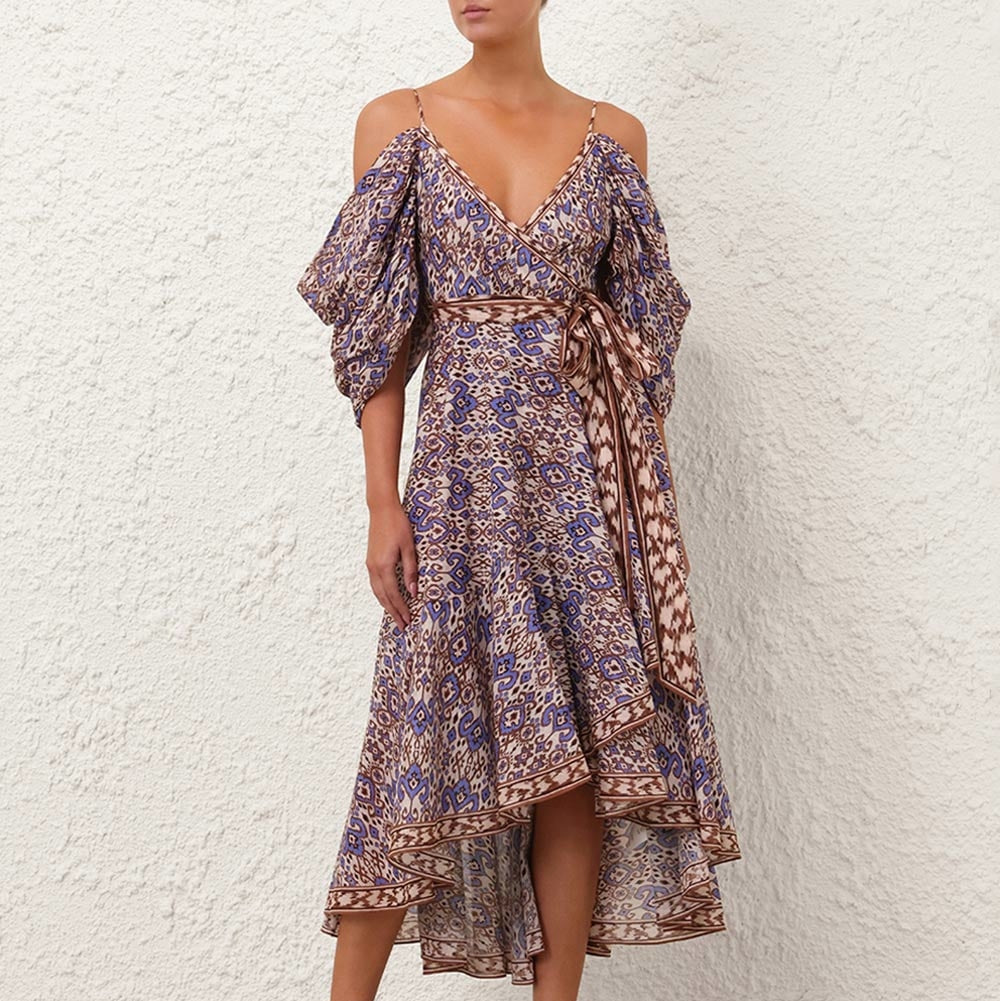 ZIMMERM* Wrap-Tie Midi Dress