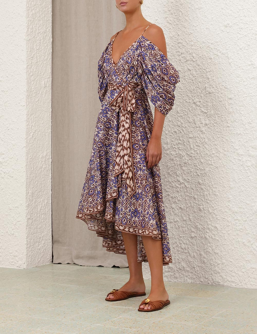 ZIMMERM* Wrap-Tie Midi Dress