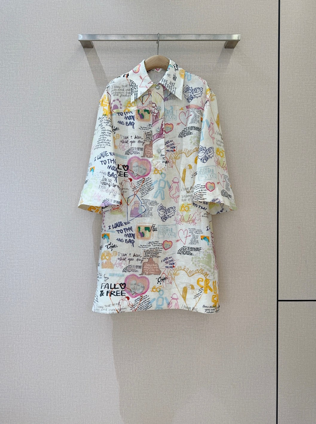 ZIMMERM* Graffiti lapel sleeve straight skirt