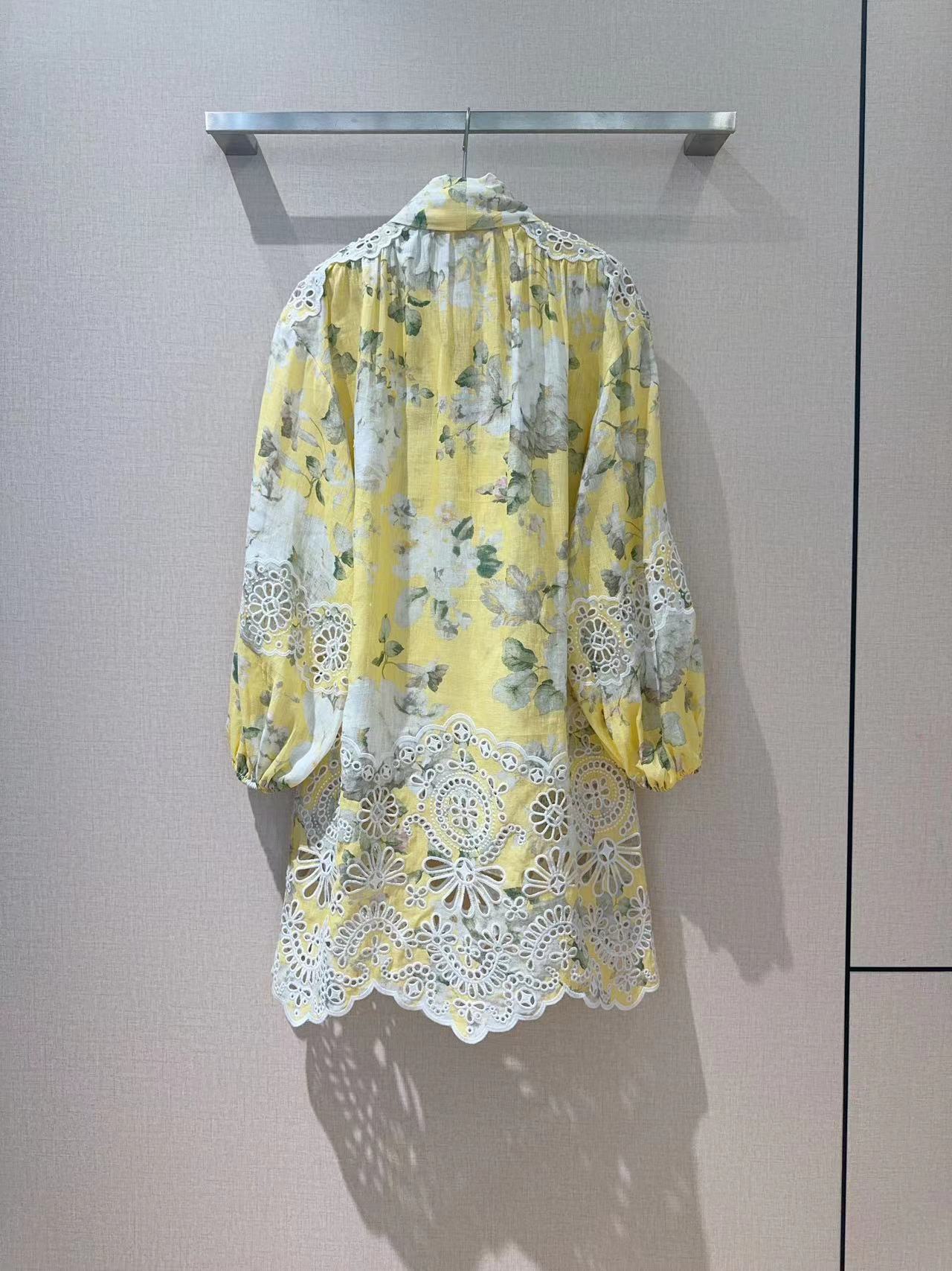 ZIMMERM* Hollow embroidery neckline dress