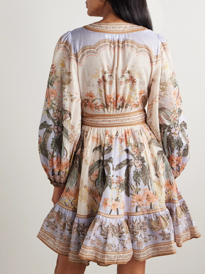 ZIMMERM* Wrap Tie-Tie Ruffle Dress