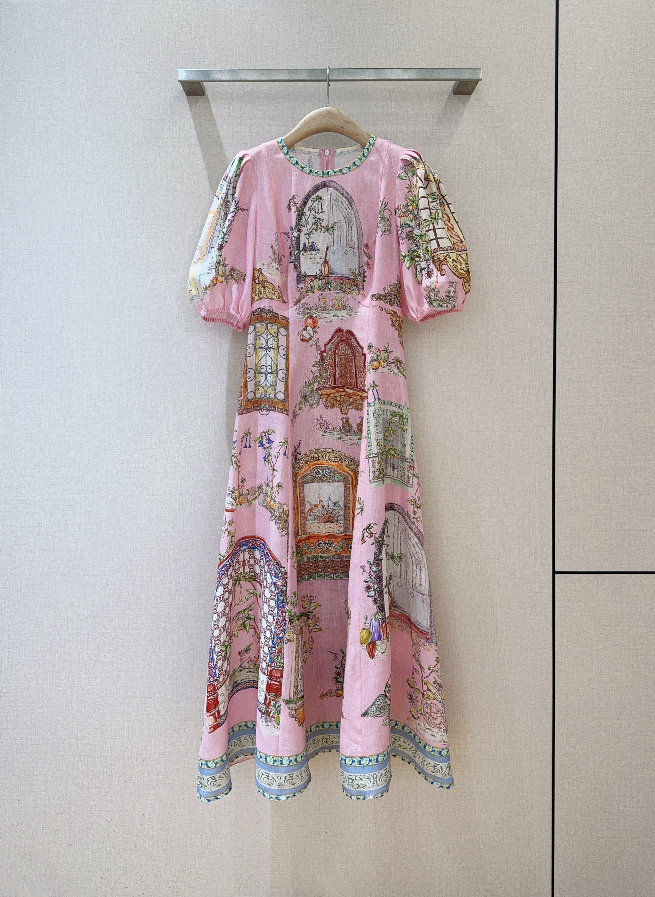 Alemais *round neck panelled A-line dress