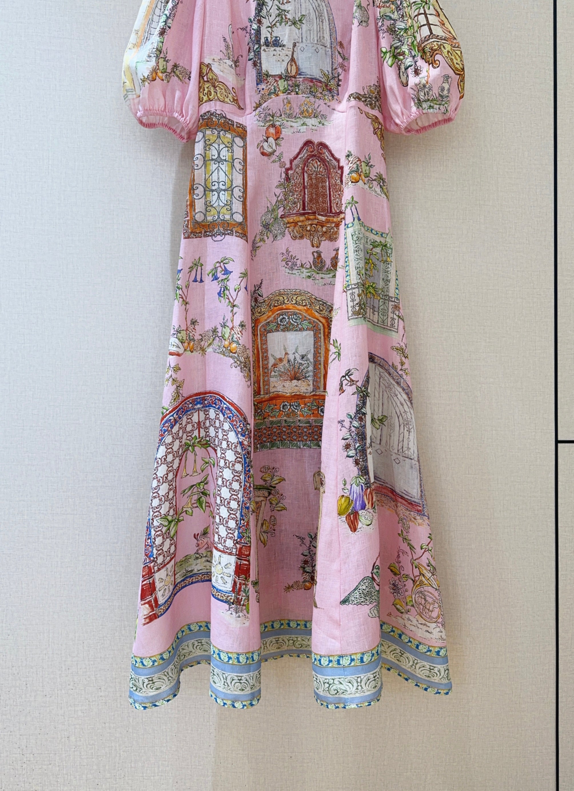 Alemais *round neck panelled A-line dress