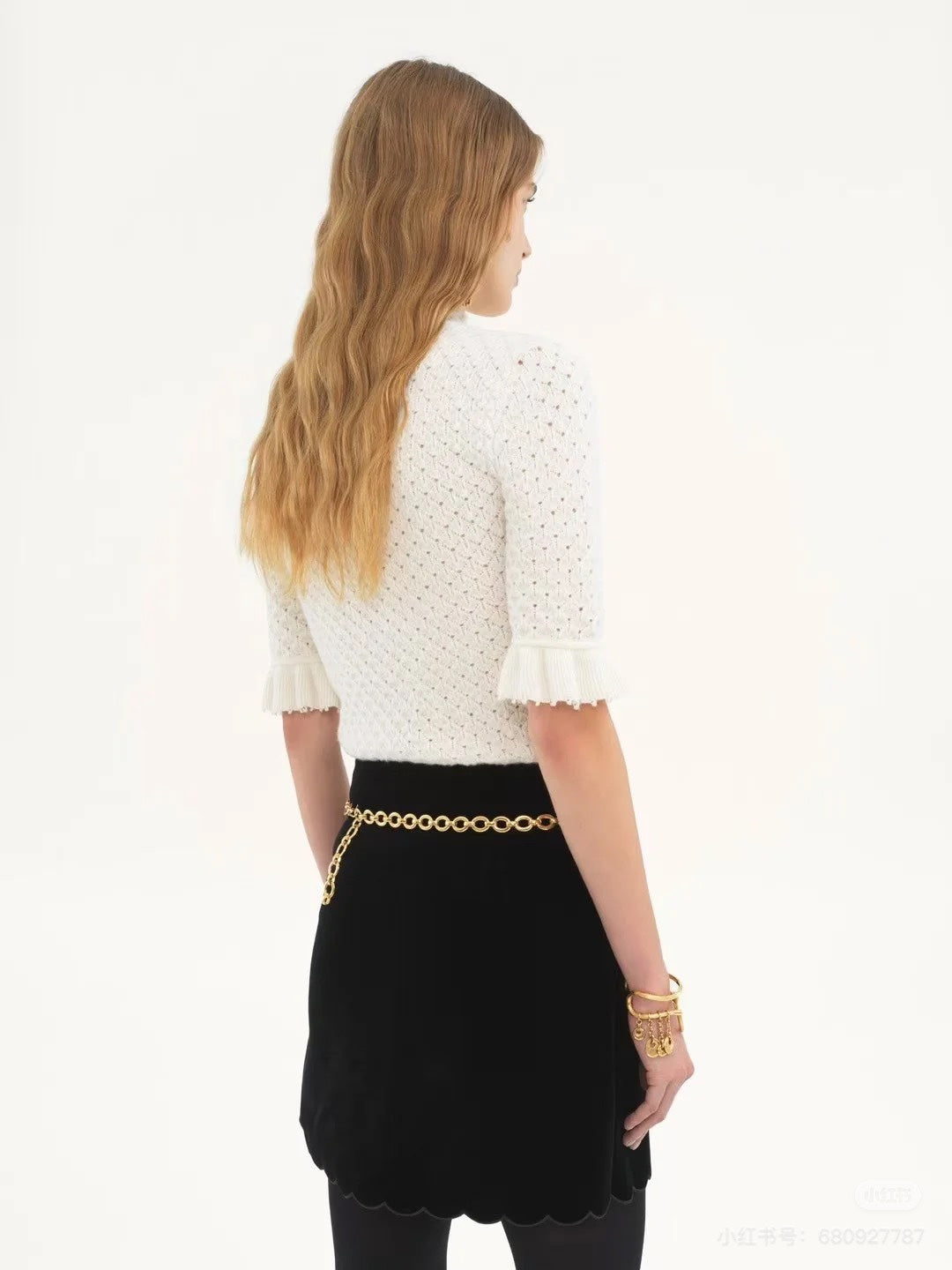 Chlo* 25SS100% wool openwork sweater