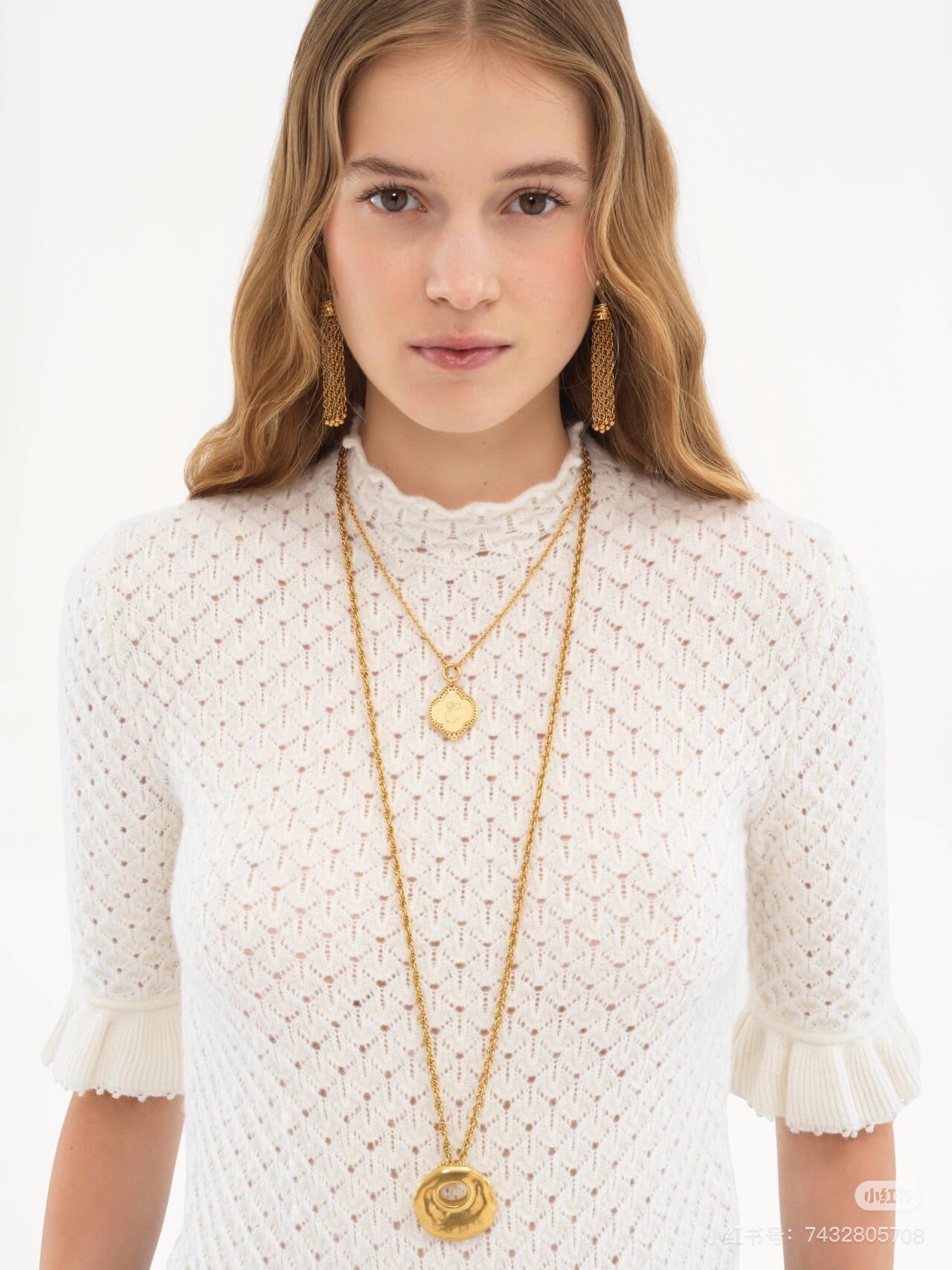 Chlo* 25SS100% wool openwork sweater