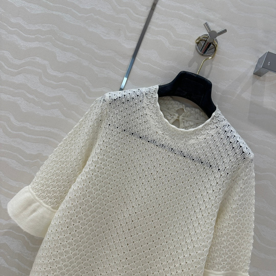 Chlo* 25SS100% wool openwork sweater