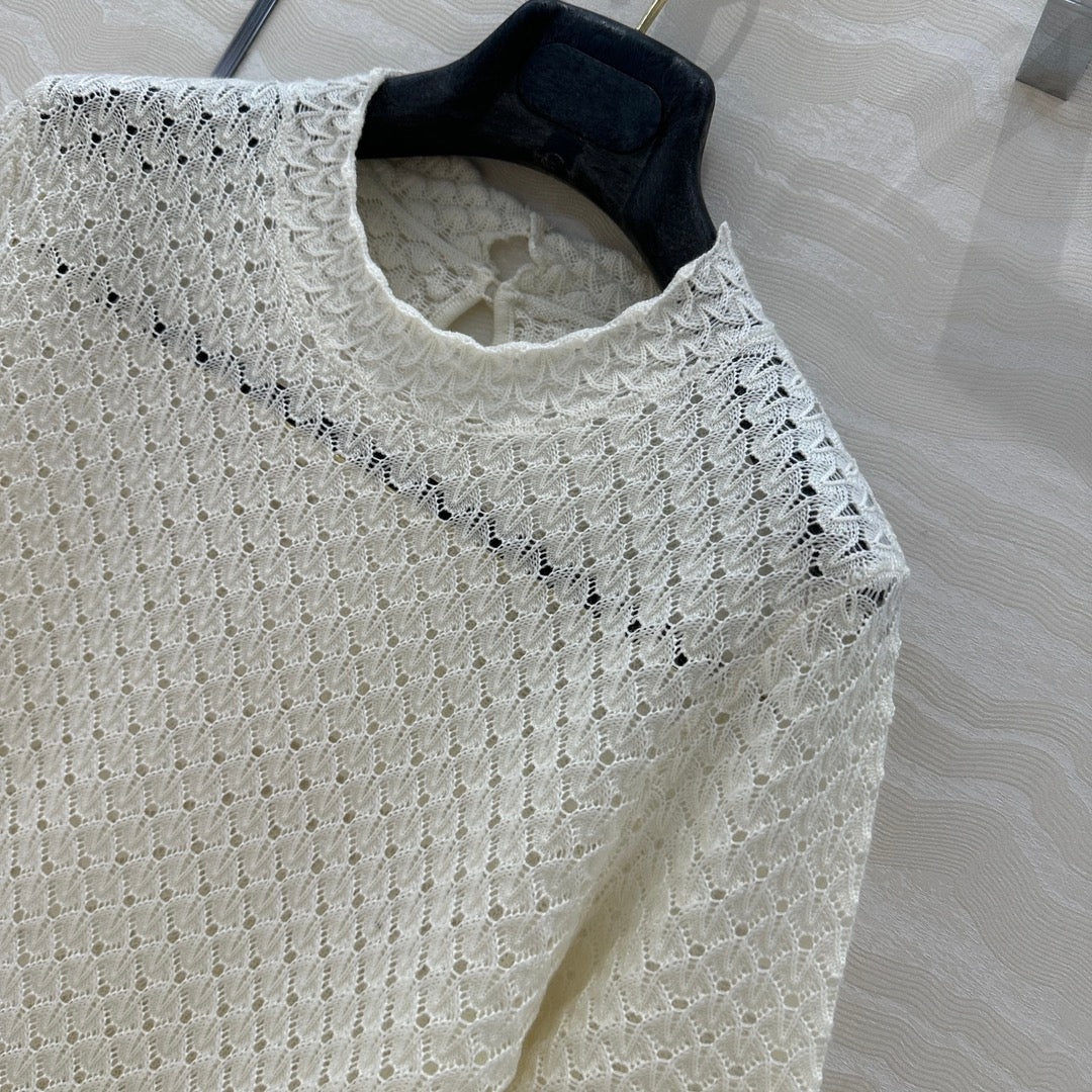 Chlo* 25SS100% wool openwork sweater