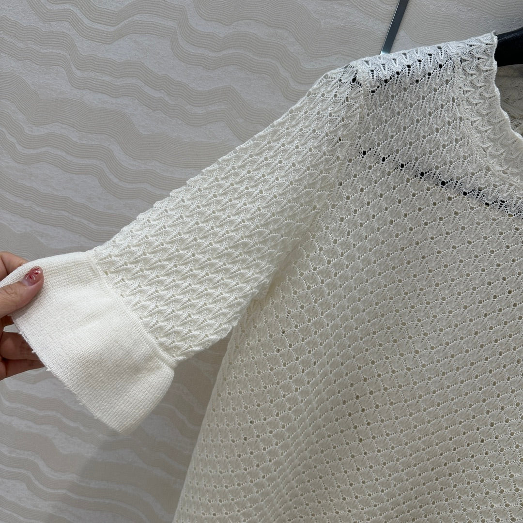Chlo* 25SS100% wool openwork sweater