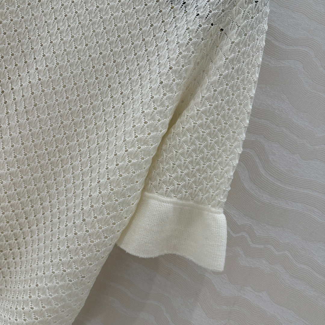 Chlo* 25SS100% wool openwork sweater