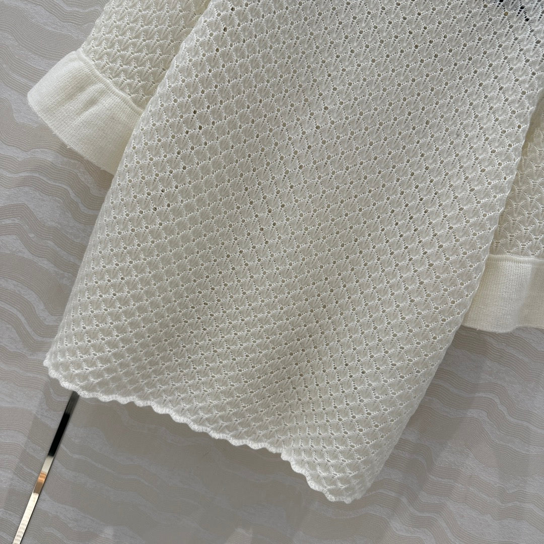 Chlo* 25SS100% wool openwork sweater