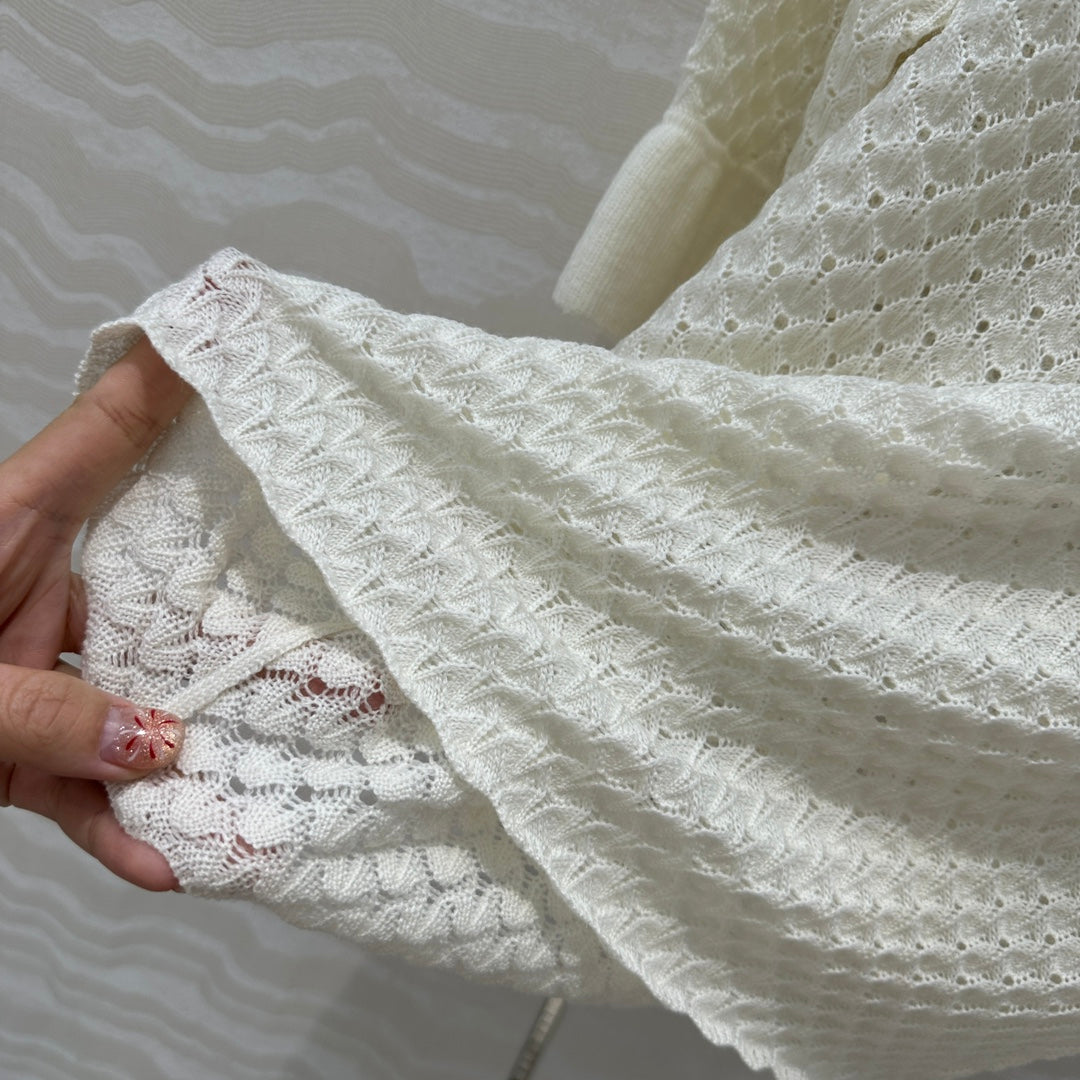 Chlo* 25SS100% wool openwork sweater