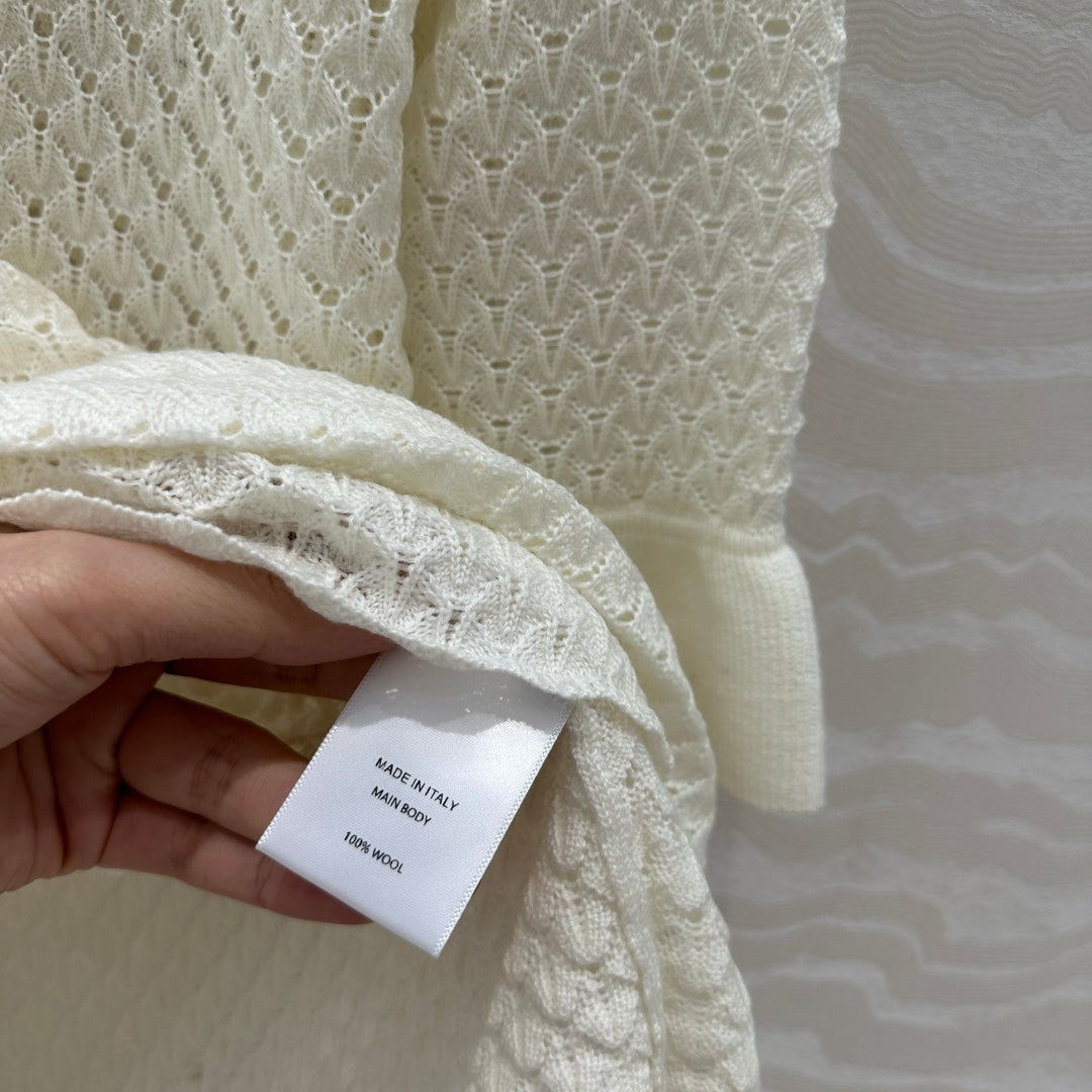 Chlo* 25SS100% wool openwork sweater