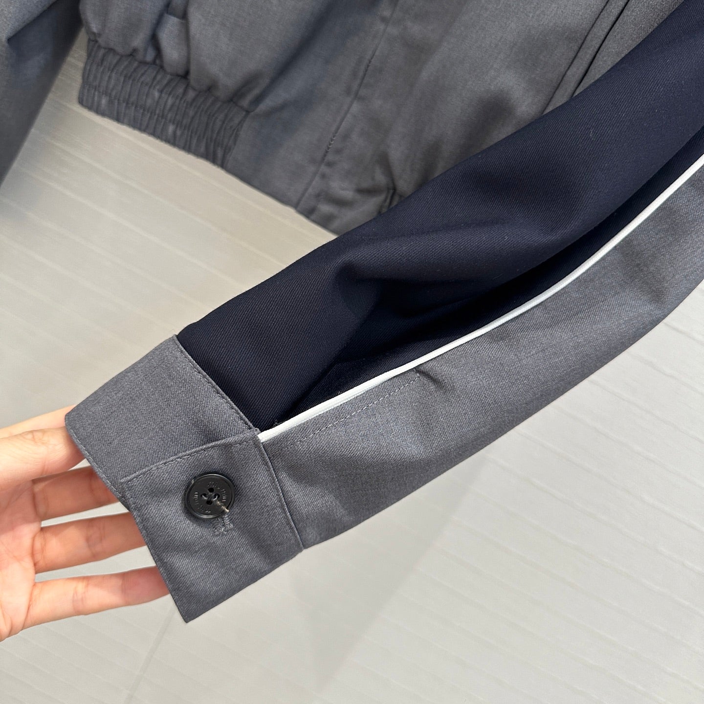 MIU* 25SS blue-gray sports suit