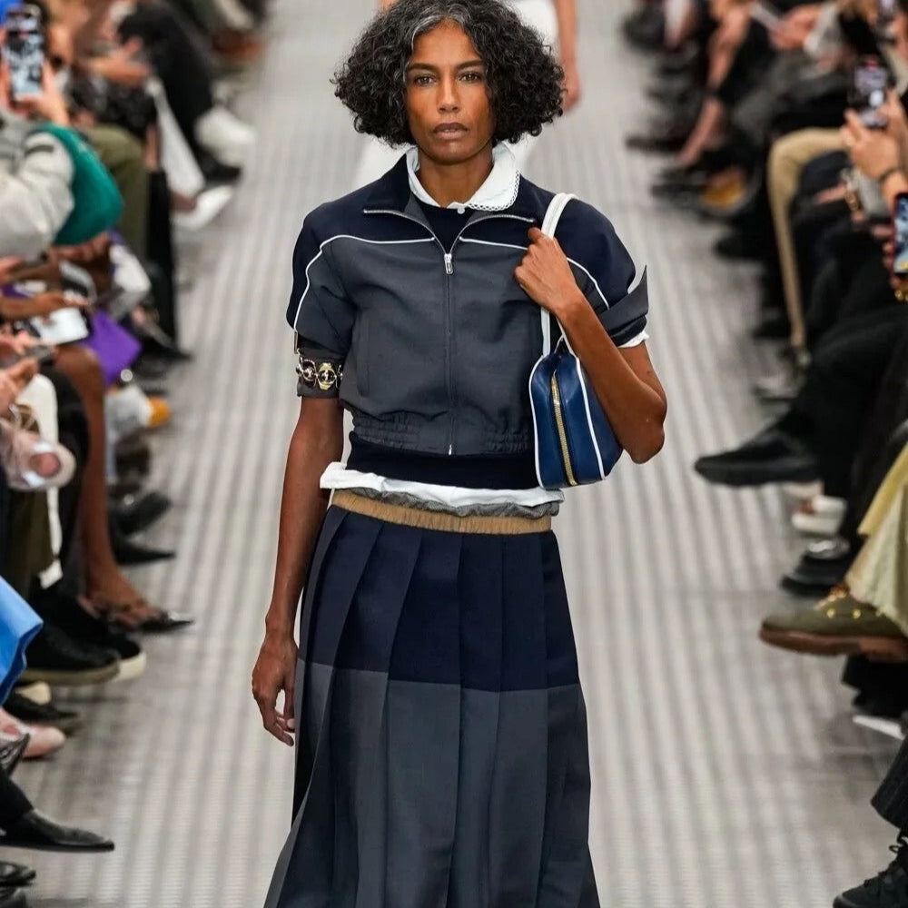 MIU* 25SS blue-gray sports suit