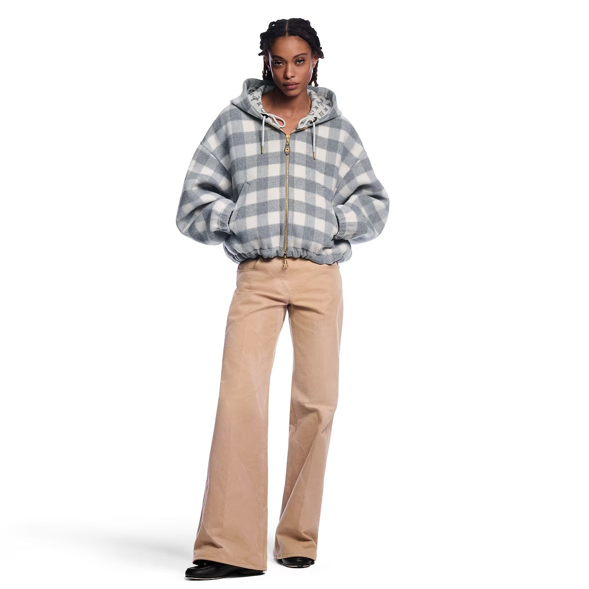 LOU* 25SS hooded loose wool coat