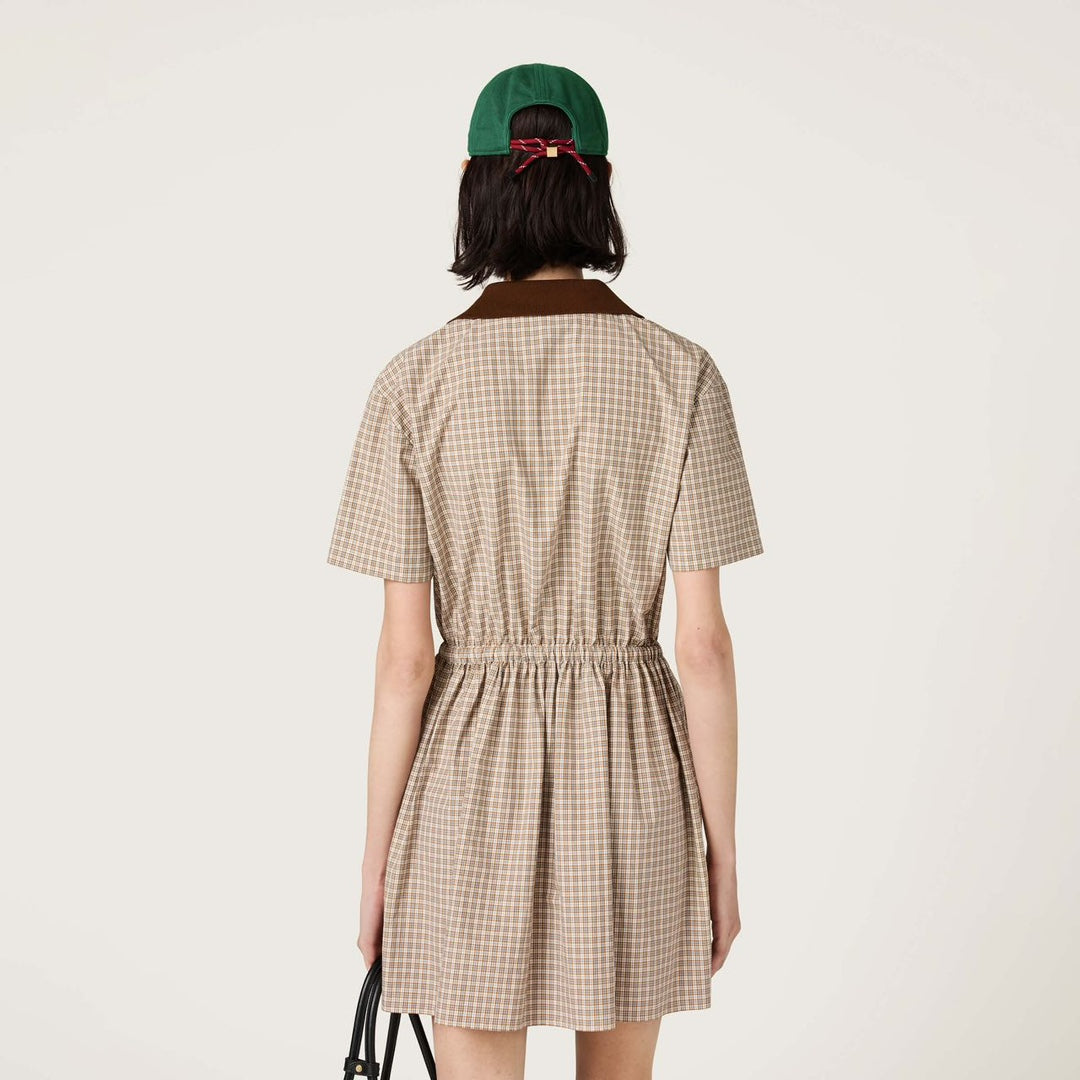 MIU* 25SS lapel short-sleeved dress