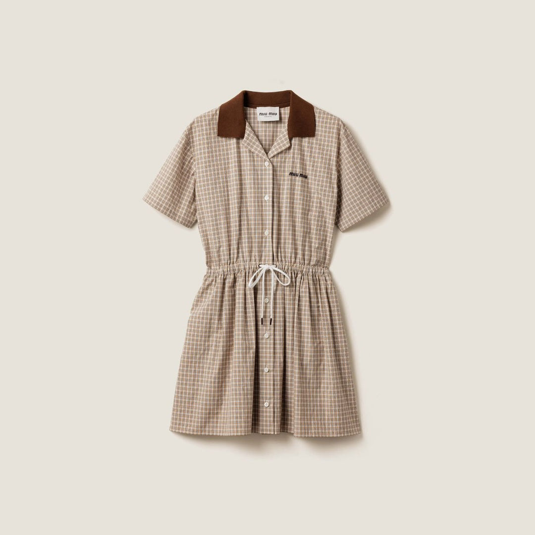 MIU* 25SS lapel short-sleeved dress