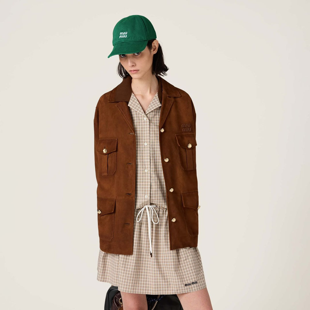 MIU* 25SS lapel short-sleeved dress