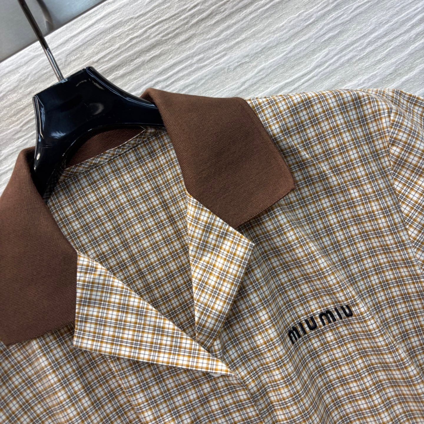 MIU* 25SS lapel short-sleeved dress