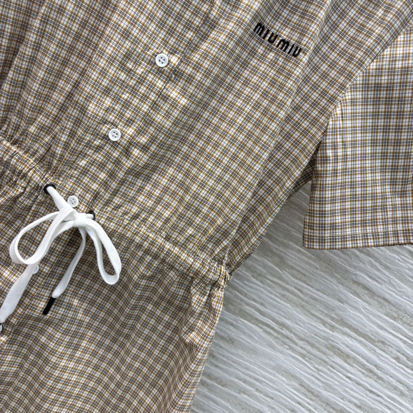 MIU* 25SS lapel short-sleeved dress