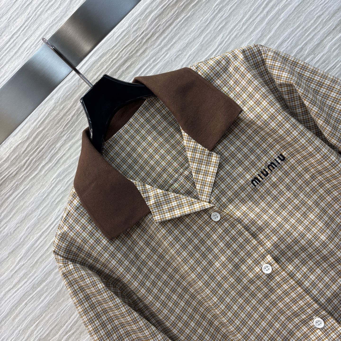 MIU* 25SS Lapel Shirt+Short Skirt