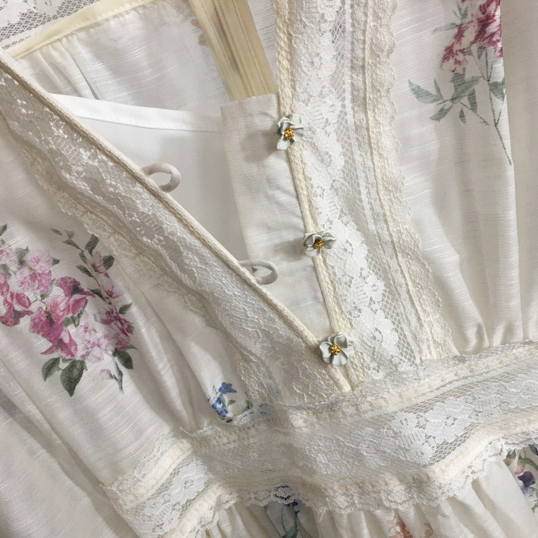 ZIMMERM*Elegant and elegant printed lace waist dress