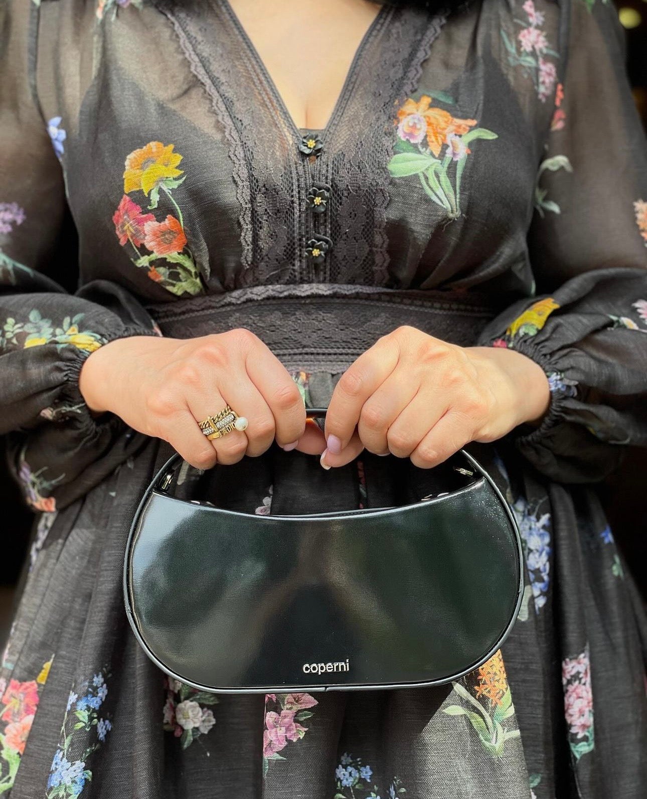 ZIMMERM* Colorful printed lace patchwork V-neck dress