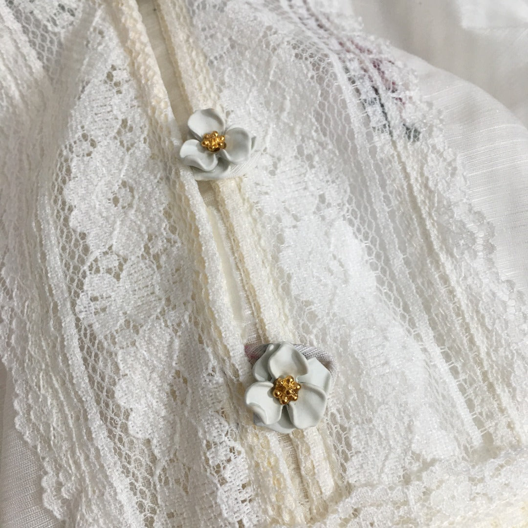 ZIMMERM* Colorful printed lace patchwork V-neck dress