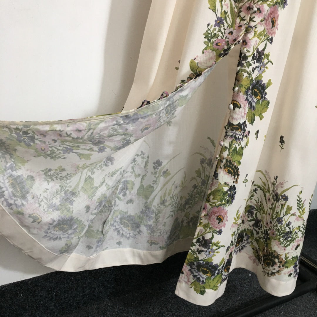 ZIMMERM* Flower Print V-Neck Waist Long Dress