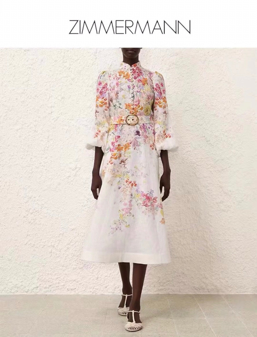 ZIMMERM* Colorful flower print long dress