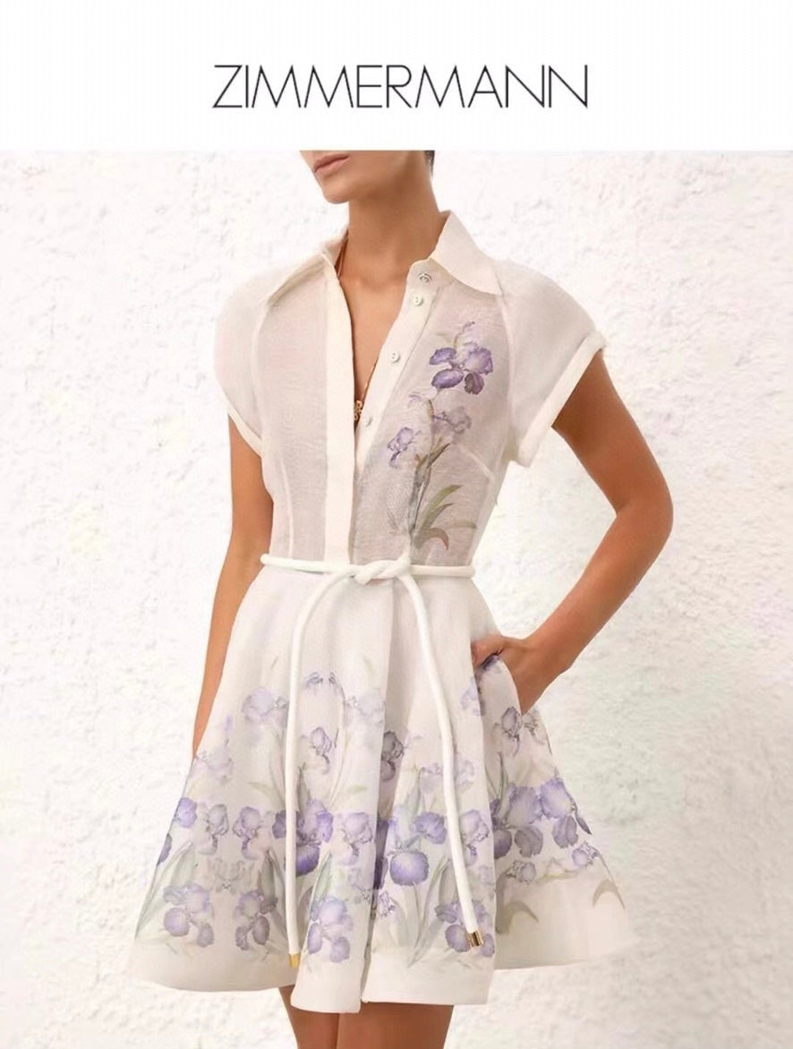ZIMMERM*Flower print tie waist dress
