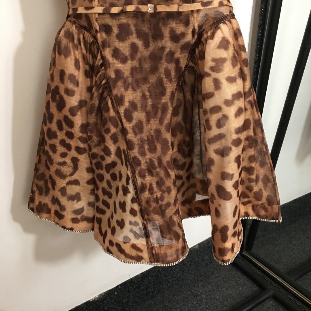 ZIMMERM* Leopard print sleeveless round neck dress