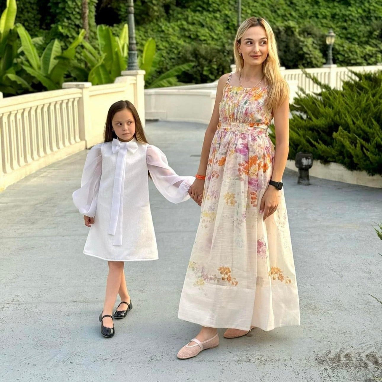 ZIMMERM*Pastoral style flower tie waist suspender dress