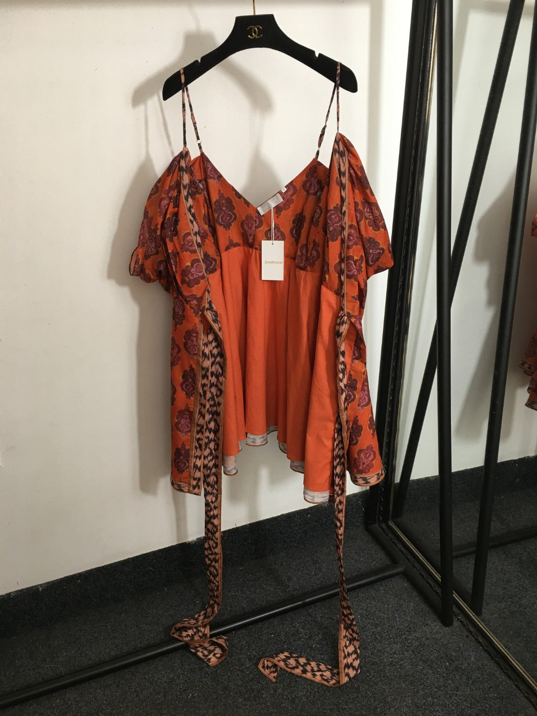 ZIMMERM* Vintage floral print wrap dress with tie waist