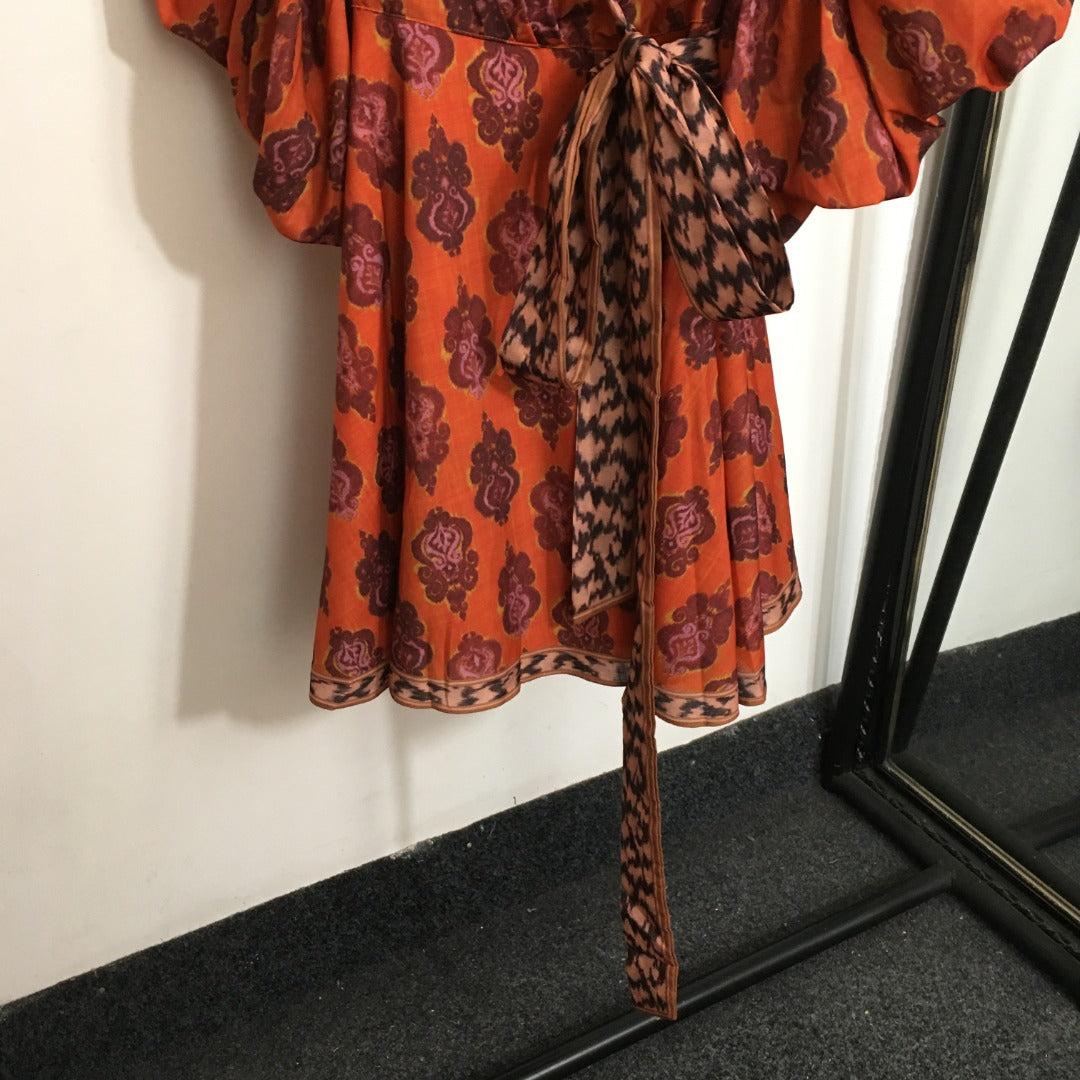 ZIMMERM* Vintage floral print wrap dress with tie waist