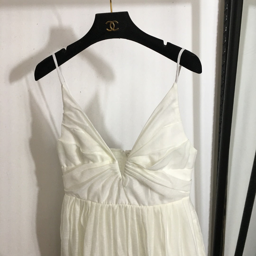 ZIMMERM* Colorful flower print V-neck suspender dress