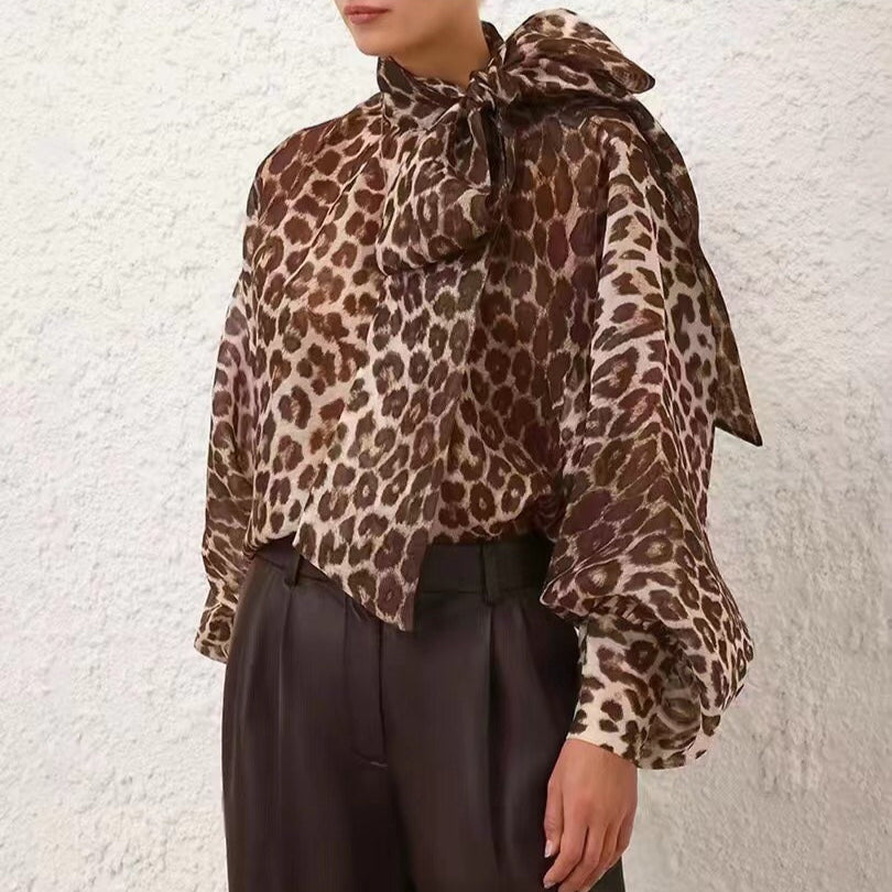 ZIMMERM* Pussy-bow print shirt