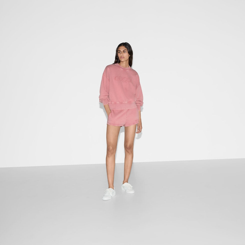 GUC* 25SS embroidered sweatshirt + elastic shorts