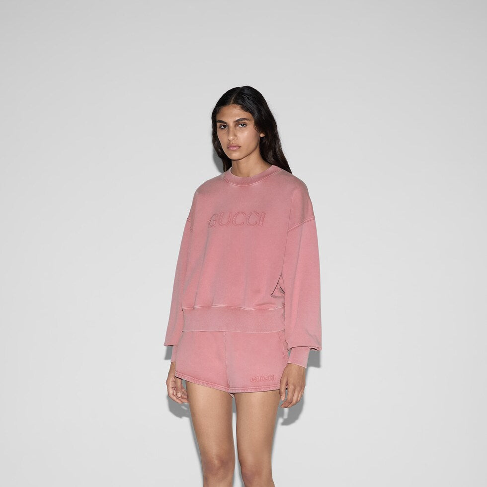 GUC* 25SS embroidered sweatshirt + elastic shorts