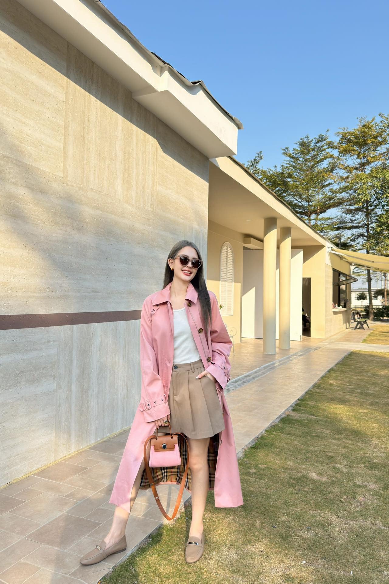 Burberr* 25SS Stand Collar Long Trench Coat