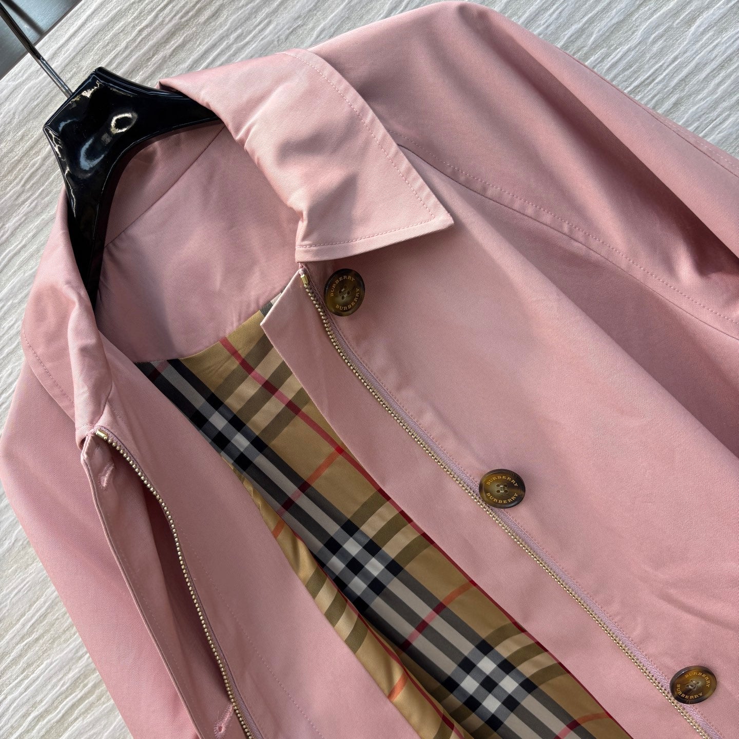 Burberr* 25SS Stand Collar Long Trench Coat