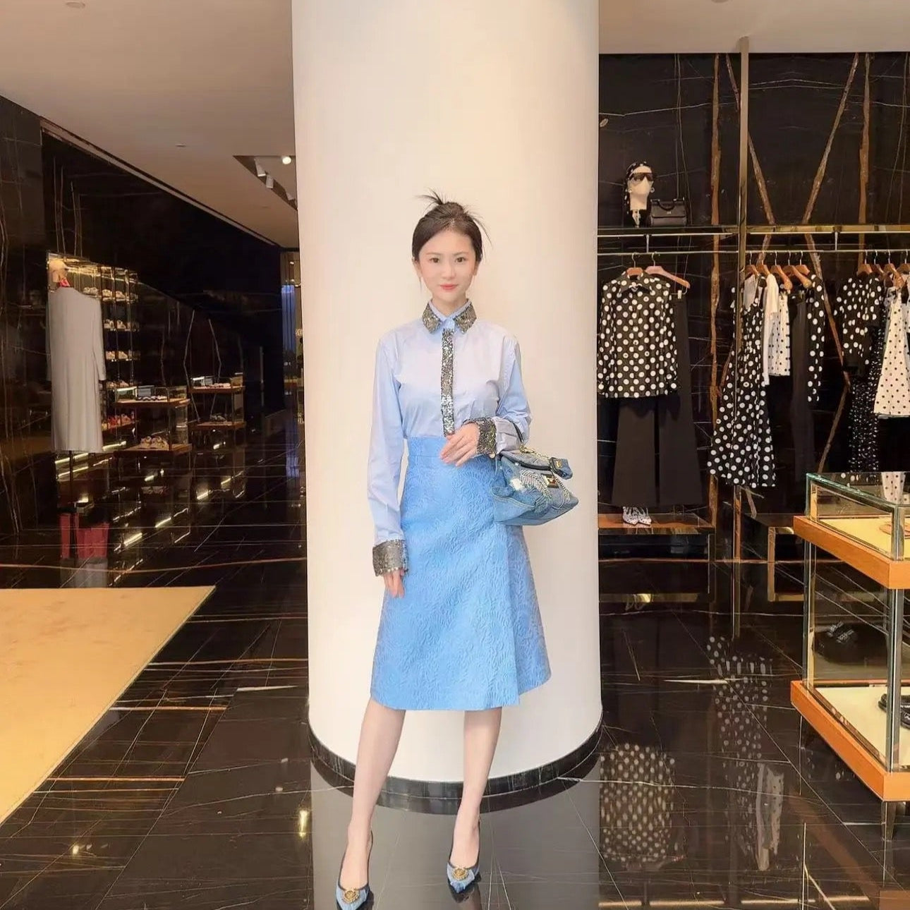 DIO* 25SS sequined collar shirt