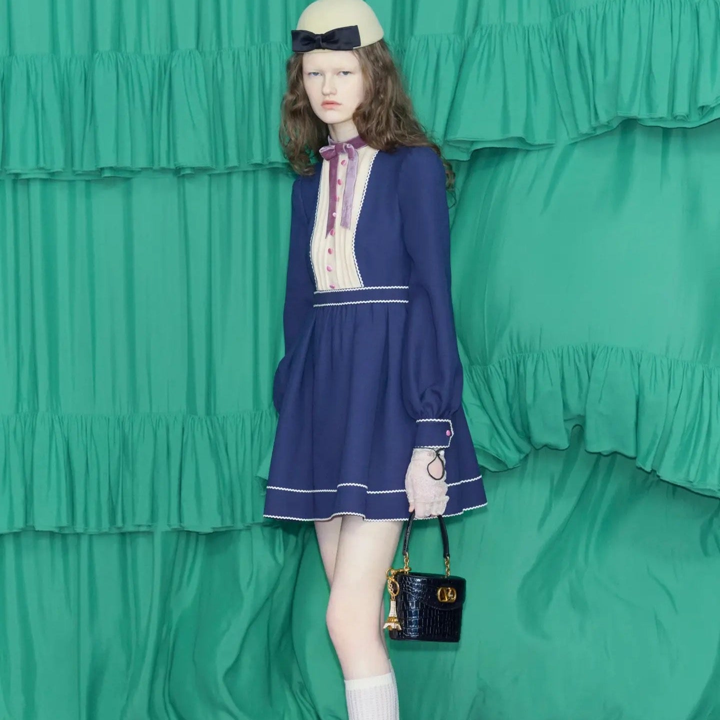 Valentin* 25SS velvet bow dress