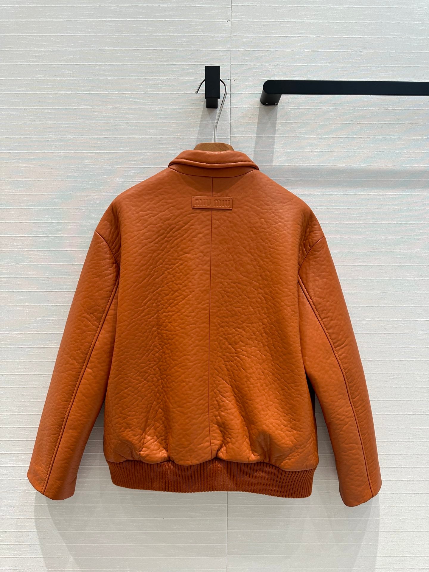 MIU* 100% sheepskin single button jacket