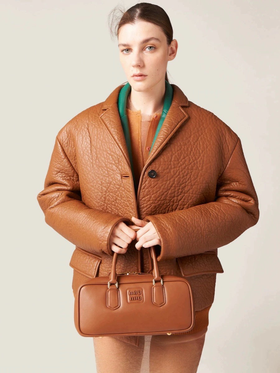 MIU* 100% sheepskin single button jacket