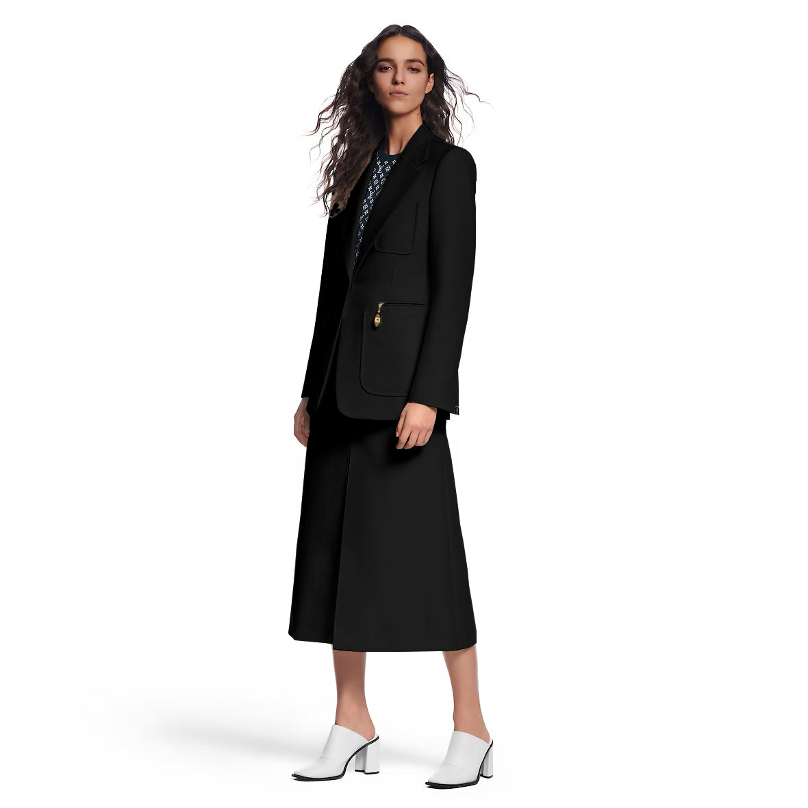 LOU* 25SS slim-fit suit jacket/skirt